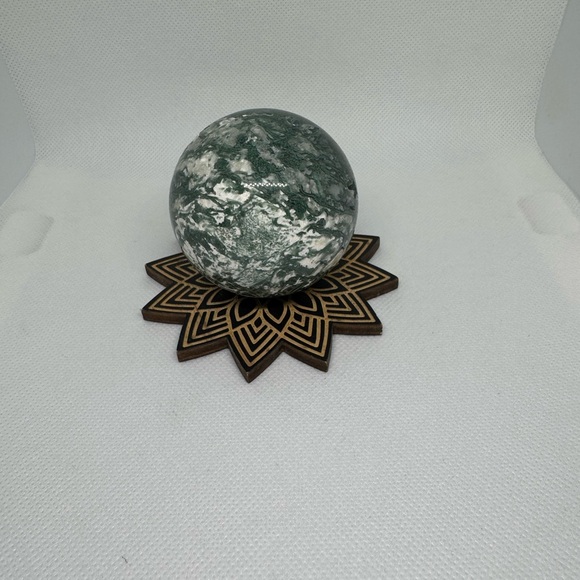 Moss Agate Sphere (stand sold separately) - Picture 2 of 2